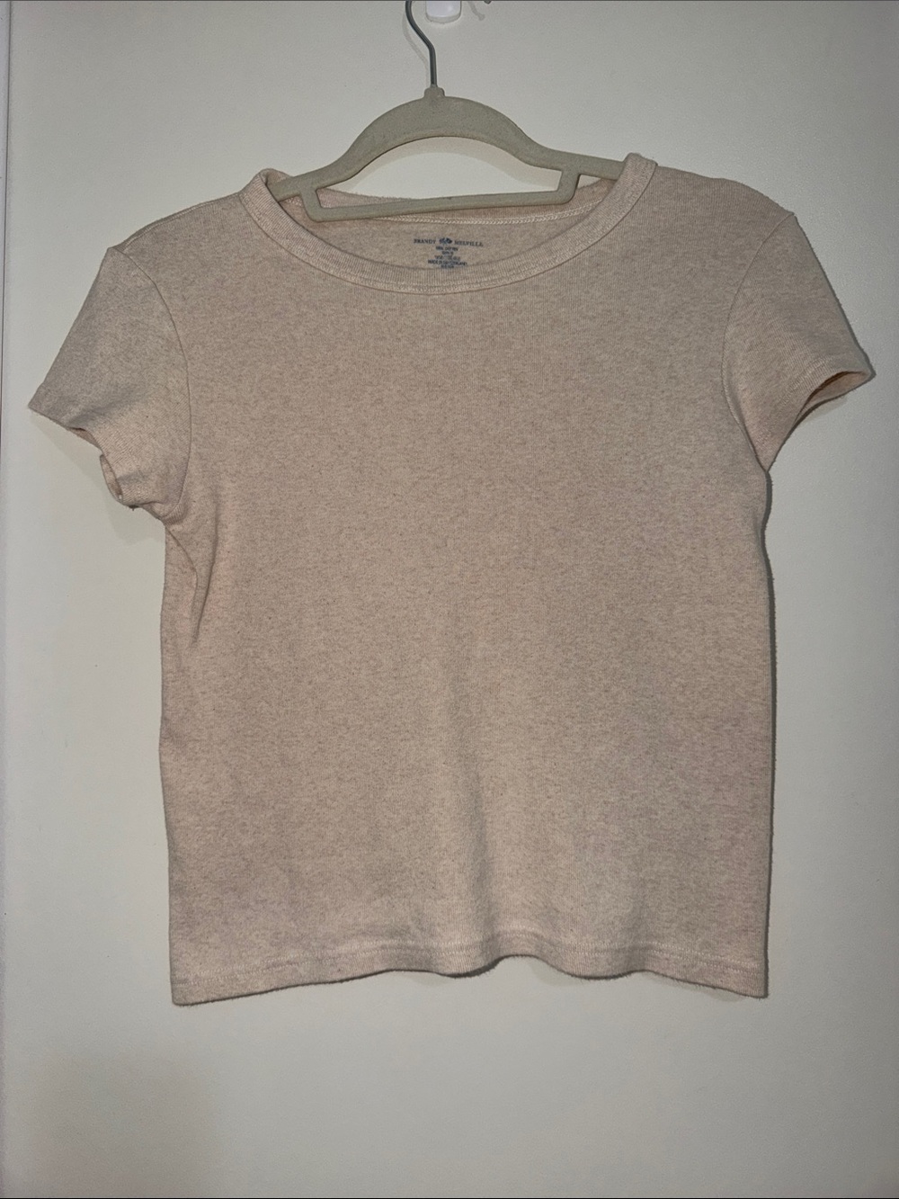 Brandy Melville Beige Short Sleeve Crew Tee OS